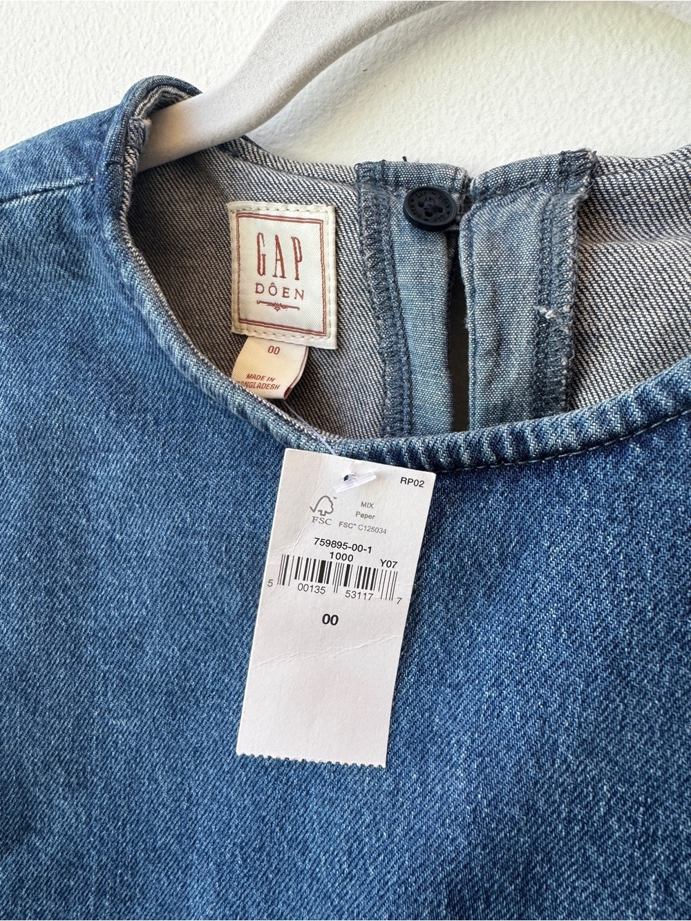 Gap × DÔEN Denim Sailor Mini Dress NEW - Picture 5 of 11